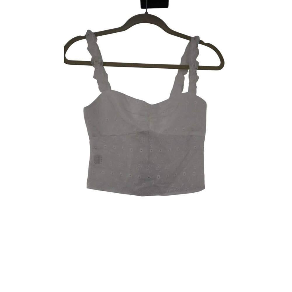 Princess Polly White Lace Crop Tank Women's